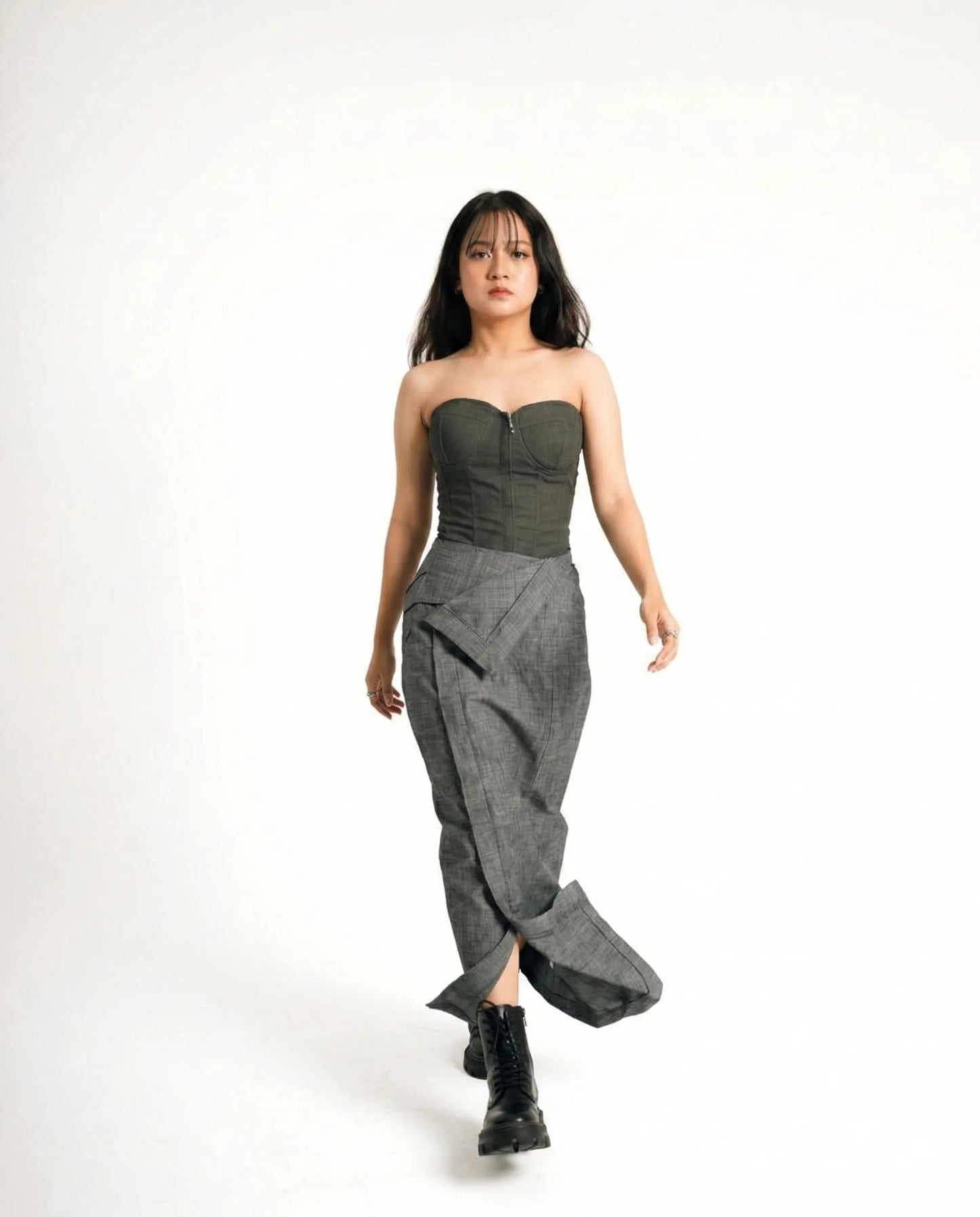 Grey Chain Corset Top